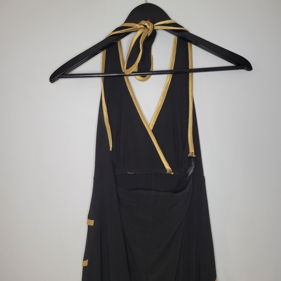 Frank Lyman design women's black with gold trim ruffled party dress - Picture 8 of 10